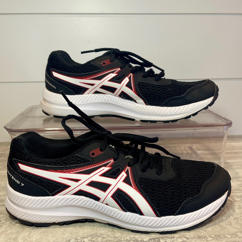 ASICS Kids CONTEND™ 7 GS Black, Red and White Running Shoes - Size 6.5